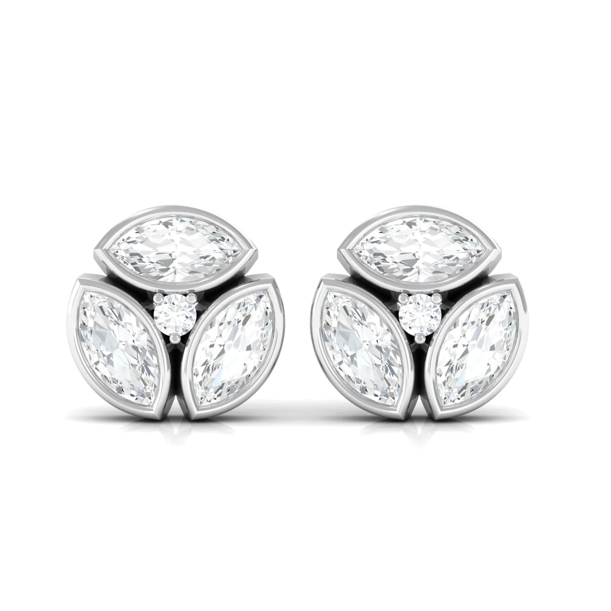 0.75 CT Natural Diamond Minimal Stud Earrings in Gold