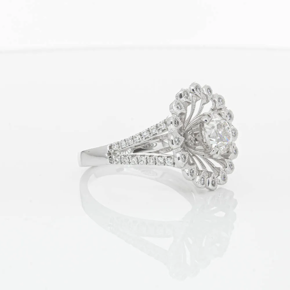 18ct White Gold Cushion Cut Diamond Ring