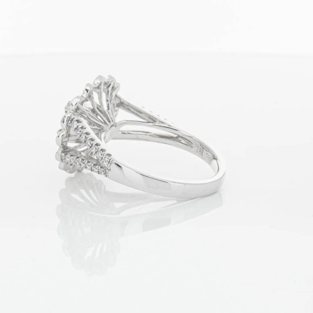 18ct White Gold Cushion Cut Diamond Ring