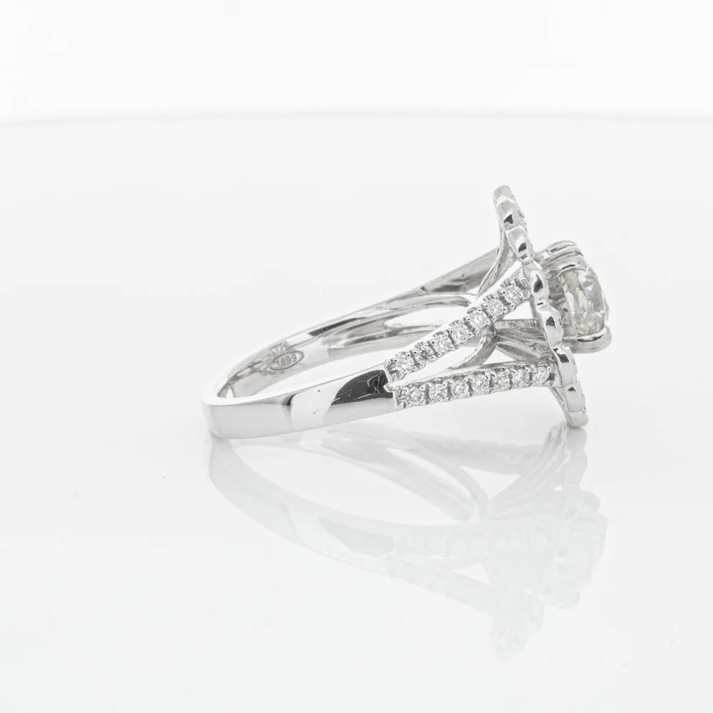 18ct White Gold Cushion Cut Diamond Ring