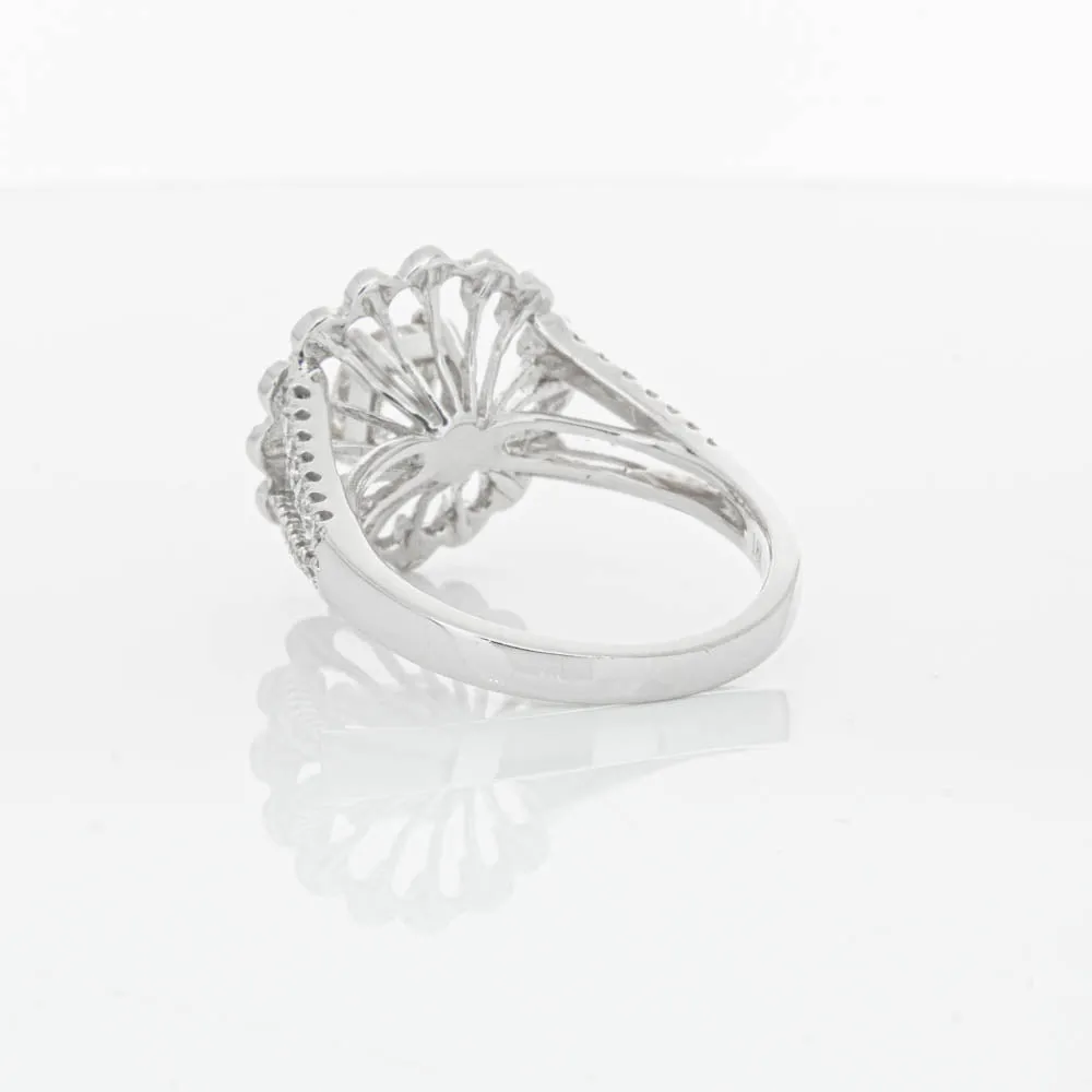 18ct White Gold Cushion Cut Diamond Ring