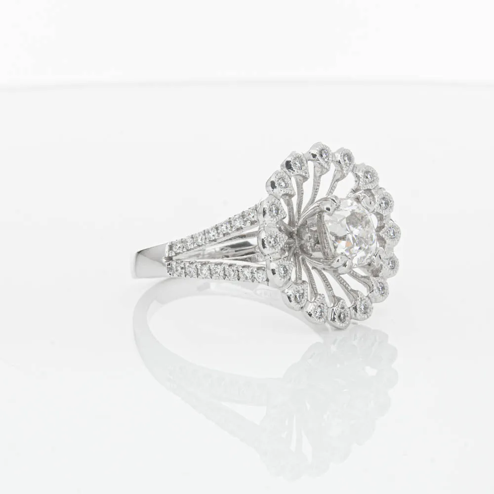 18ct White Gold Cushion Cut Diamond Ring