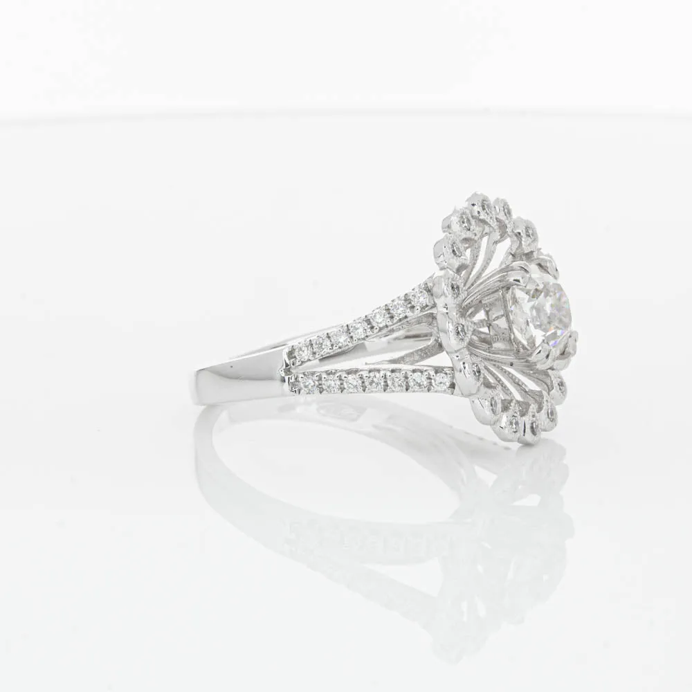 18ct White Gold Cushion Cut Diamond Ring