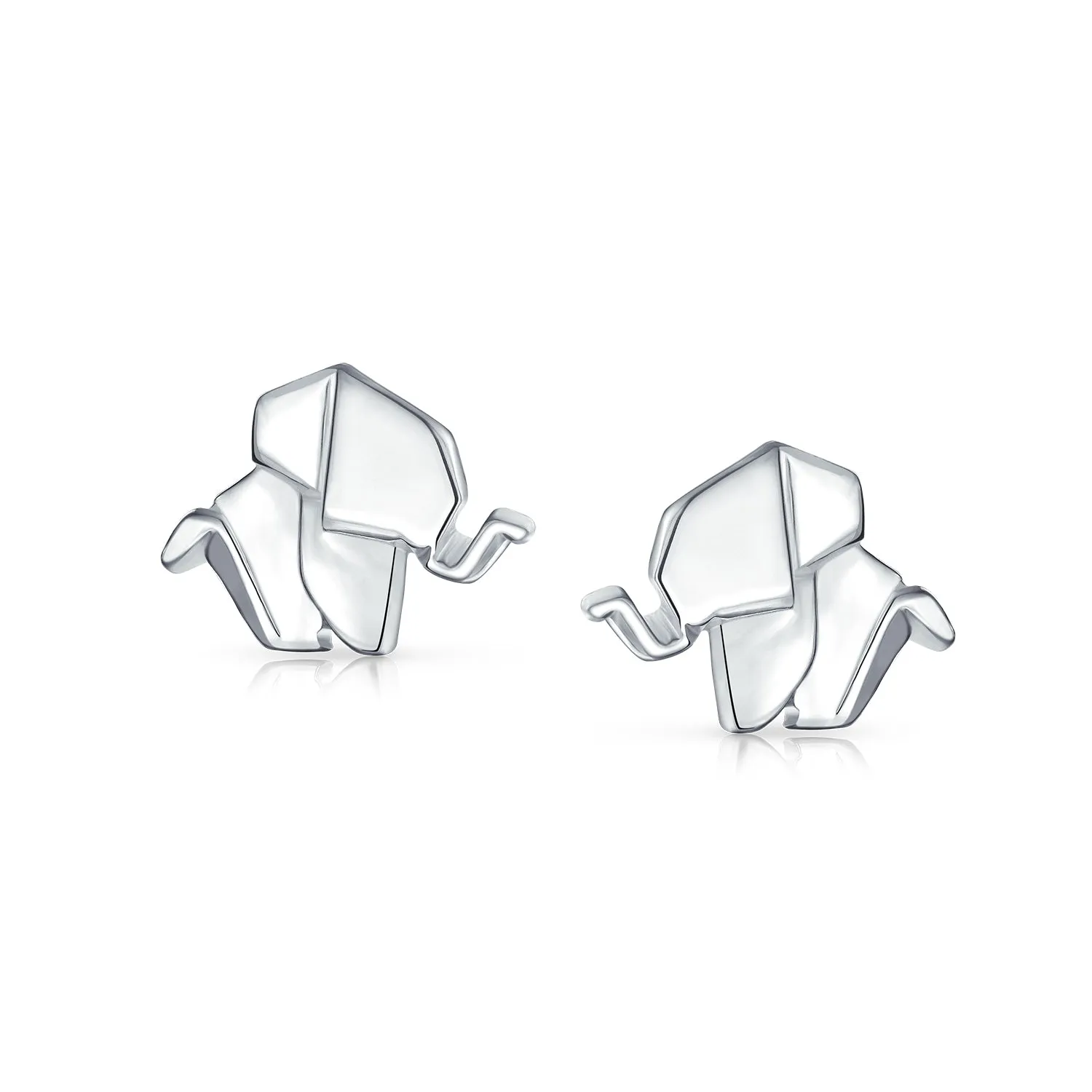 3D Origami Jewelry Small Animals Pet Kitten Cat Elephant Stud Earring