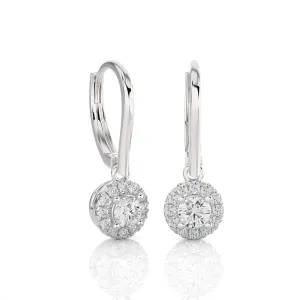 5/8 ctw Round Lab Grown Diamond Drop Earrings