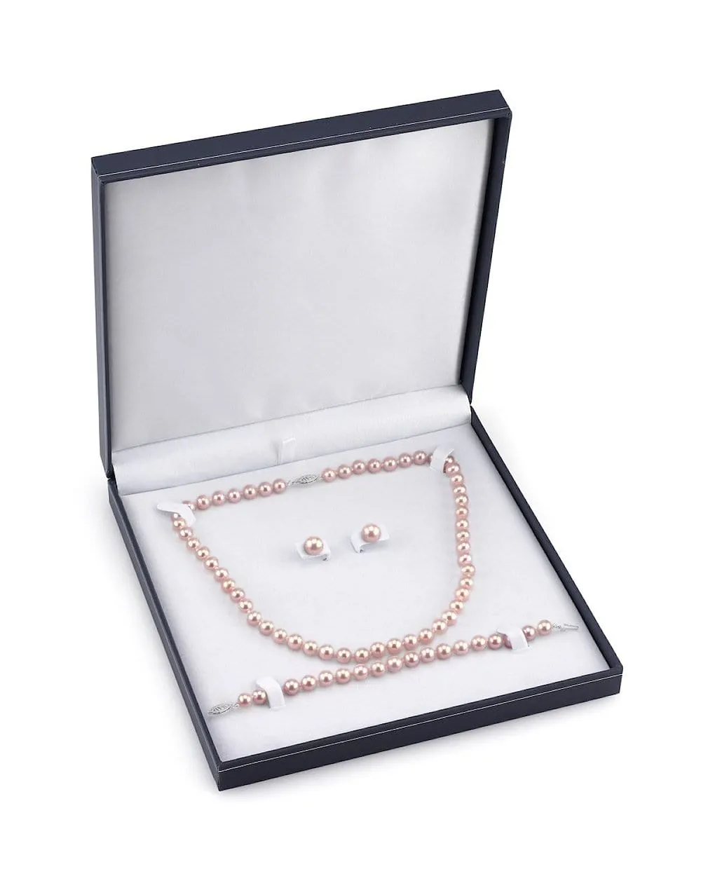 7.0-7.5mm Pink Freshwater Pearl Necklace, Bracelet & Earrings