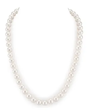 8.0-8.5mm White Freshwater Pearl Necklace - AAA Quality