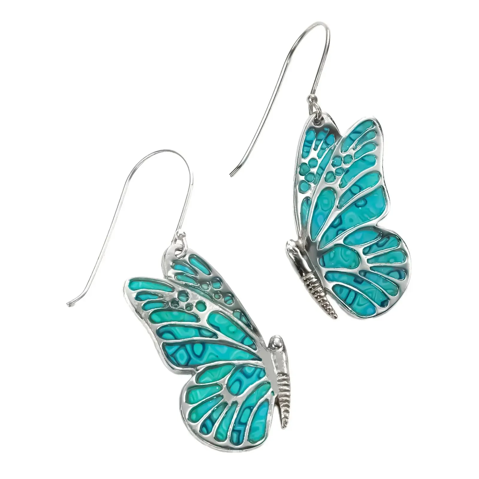 925 Sterling Silver Butterfly Dangle Earrings