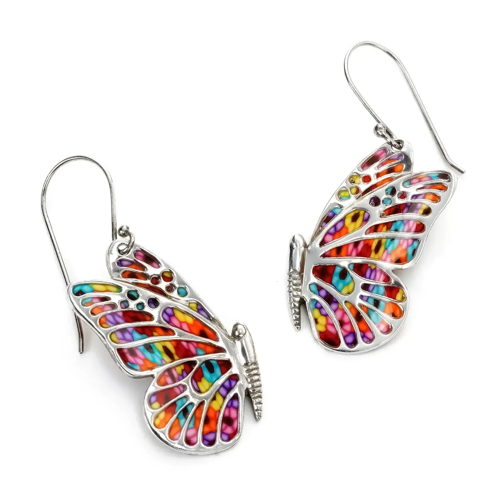 925 Sterling Silver Butterfly Dangle Earrings