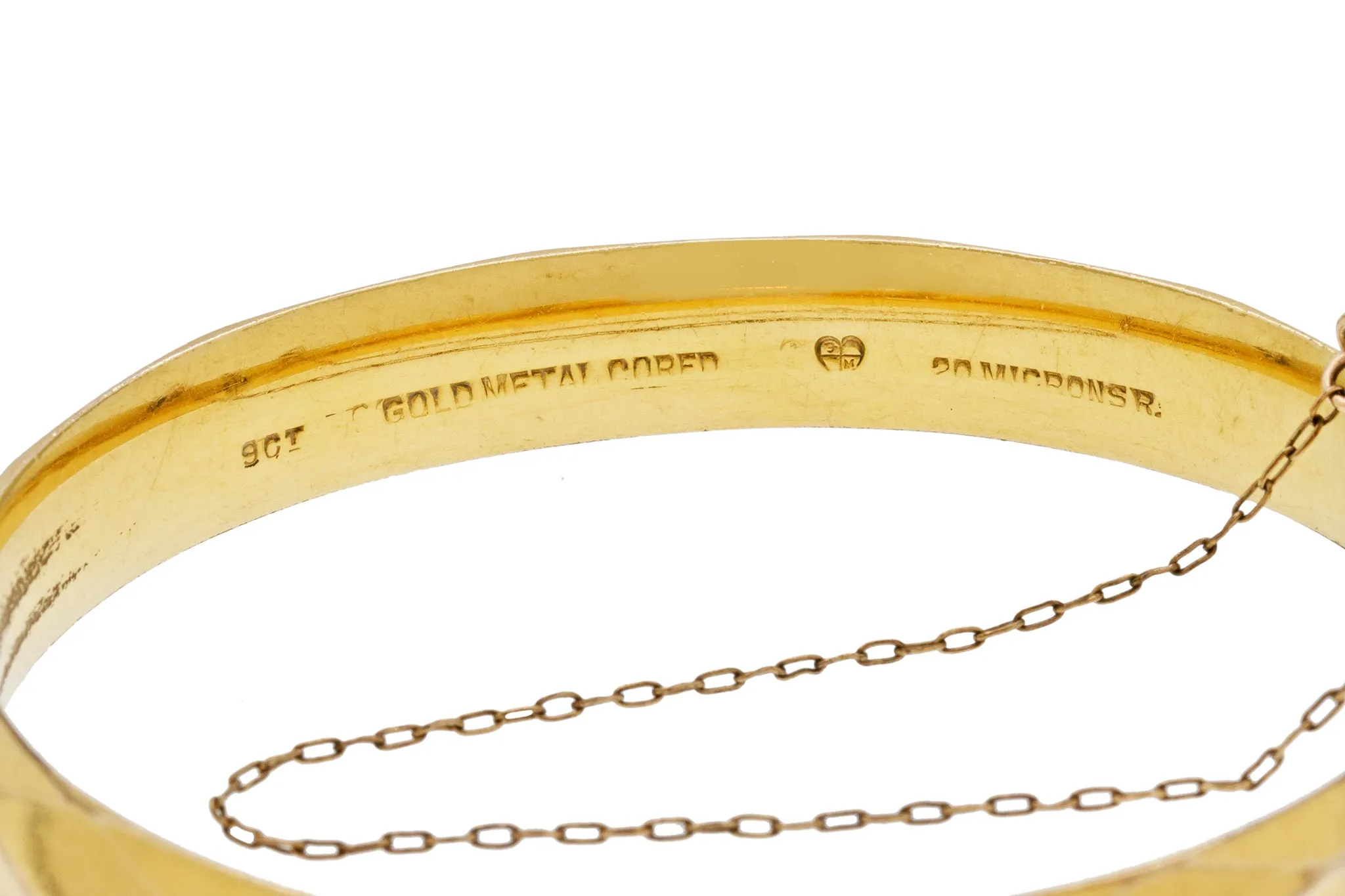 9ct Rolled Gold Faceted Bangle, 7"