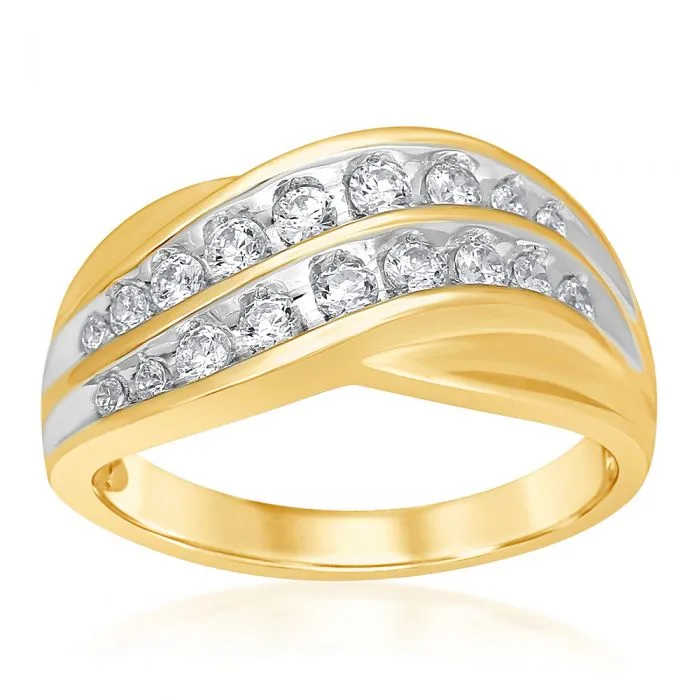 9ct Yellow Gold1/2 Carat  Diamond Ring Set with 18 Stunning Brilliant Diamonds