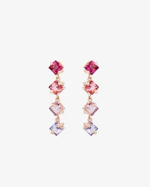 Amalfi Princess Cut Pink Ombre Mini Drop Earrings