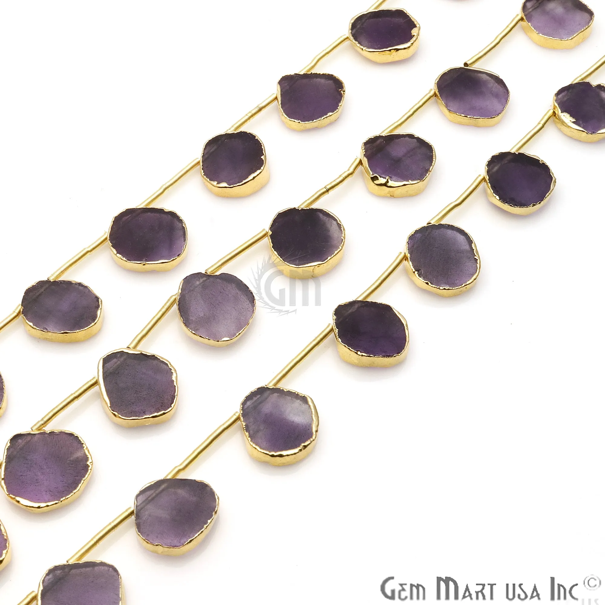 Amethyst Rough Beads, 9 Inch Gemstone Strands, Drilled Strung Briolette Beads, Free Form, 18x15mm