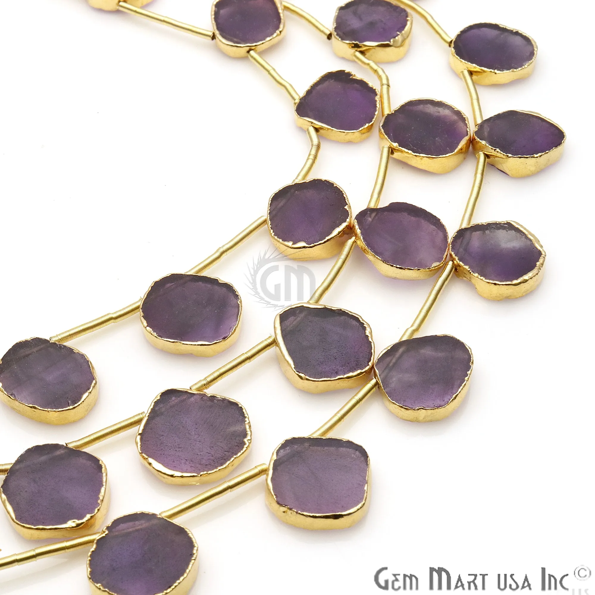 Amethyst Rough Beads, 9 Inch Gemstone Strands, Drilled Strung Briolette Beads, Free Form, 18x15mm