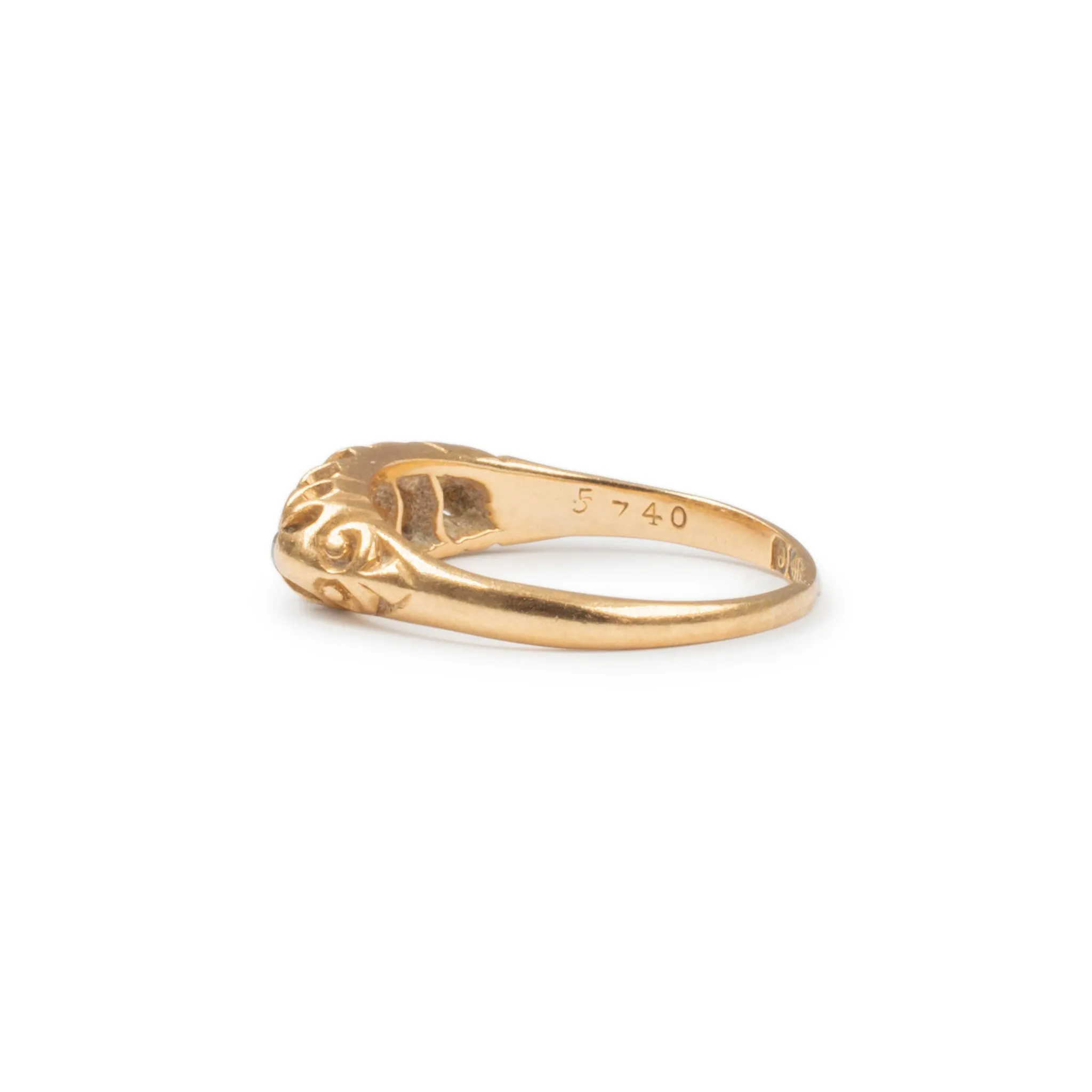 Antique Victorian 18K Yellow Gold Five Stone Cocktail Ring