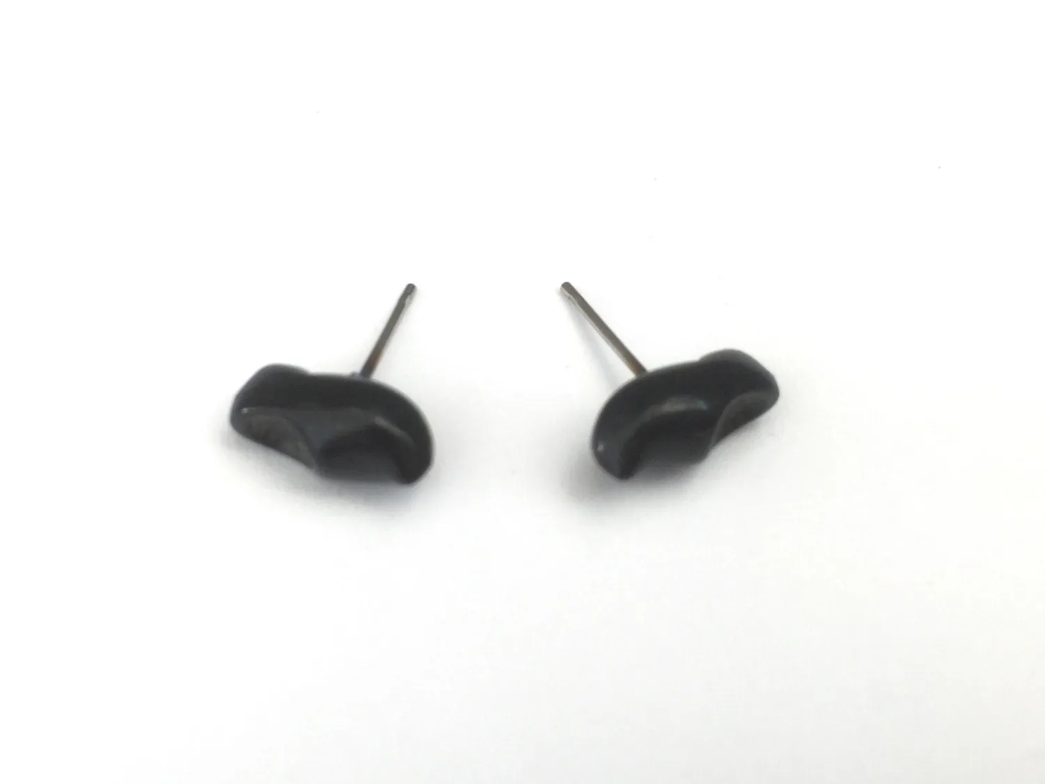 Black Lucite Minimal & Tiny Clogs Stud Earrings