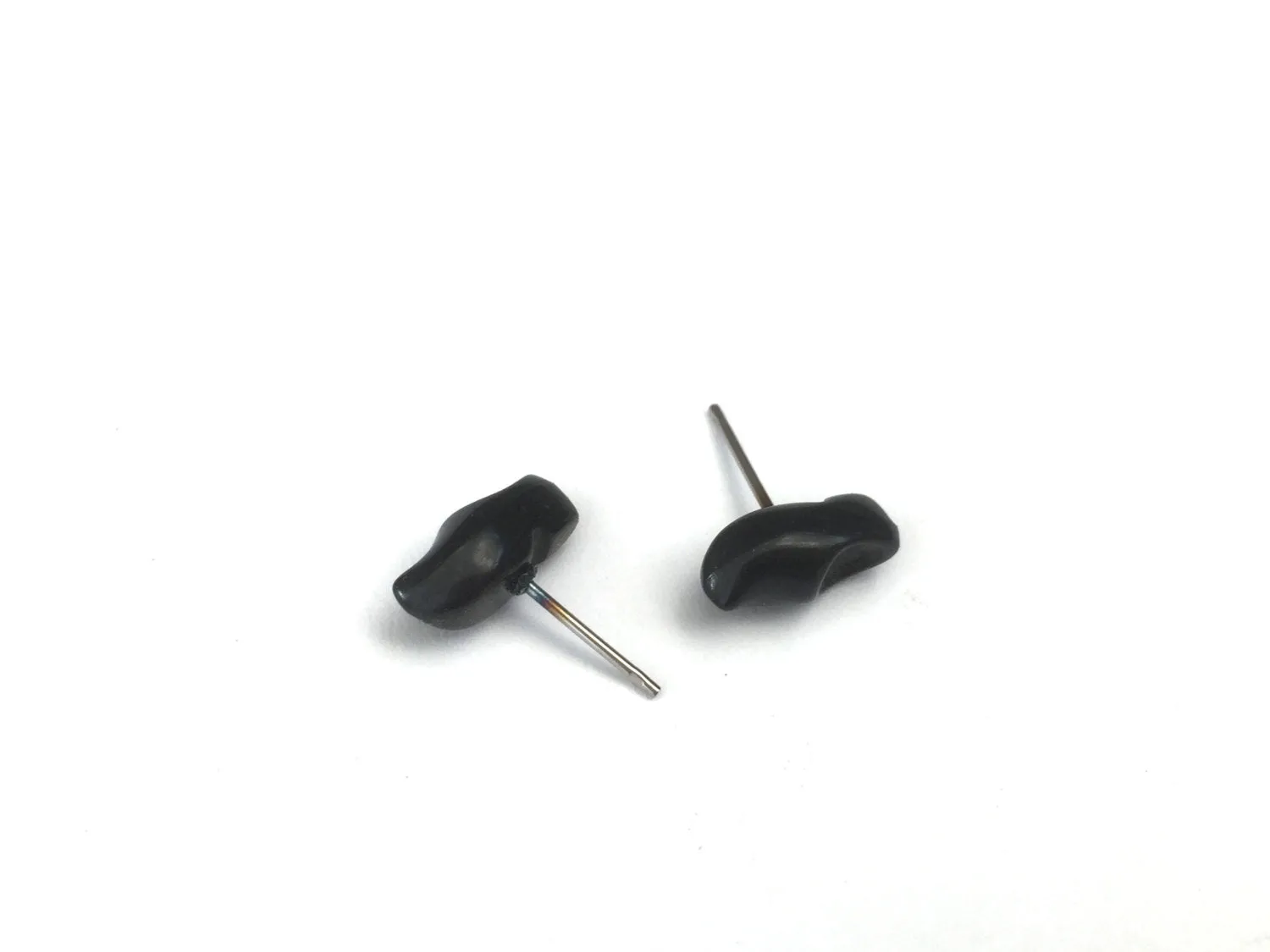 Black Lucite Minimal & Tiny Clogs Stud Earrings