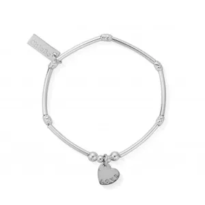 Children's Mini Noodle Sparkle Rice Love Heart Charm Bracelet CSBMNSR092