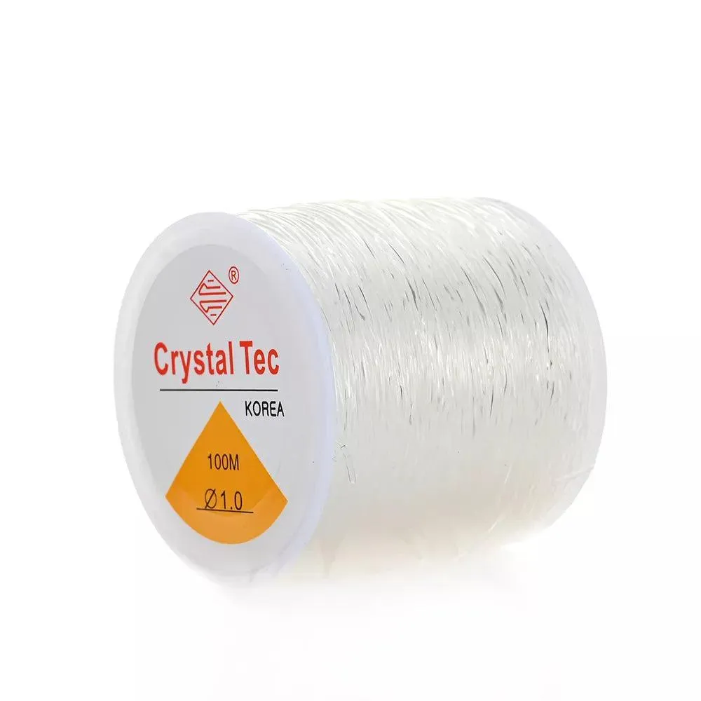 Crystal Clear Elastic Thread Jewelry Making Kit - Versatile for Bracelets & Necklaces