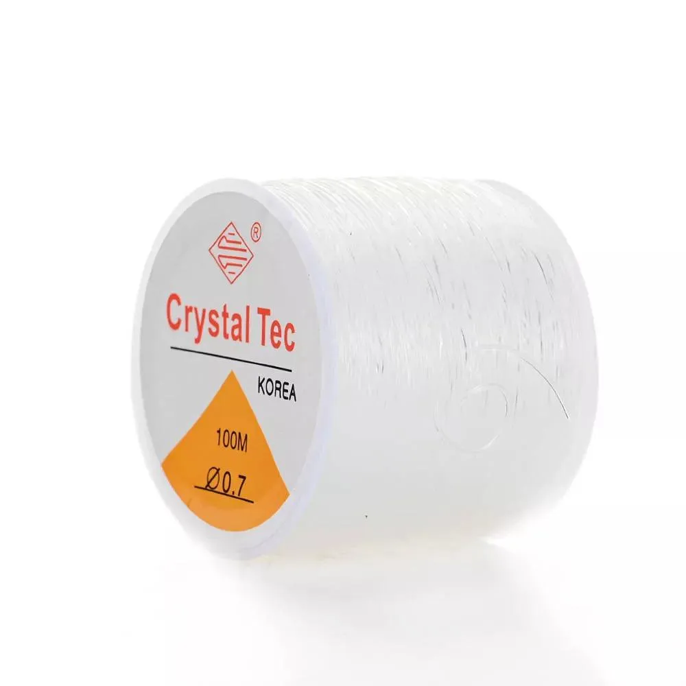 Crystal Clear Elastic Thread Jewelry Making Kit - Versatile for Bracelets & Necklaces