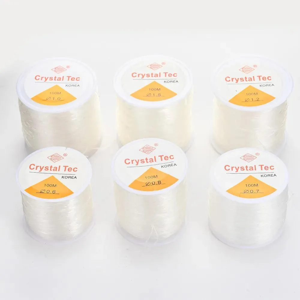 Crystal Clear Elastic Thread Jewelry Making Kit - Versatile for Bracelets & Necklaces