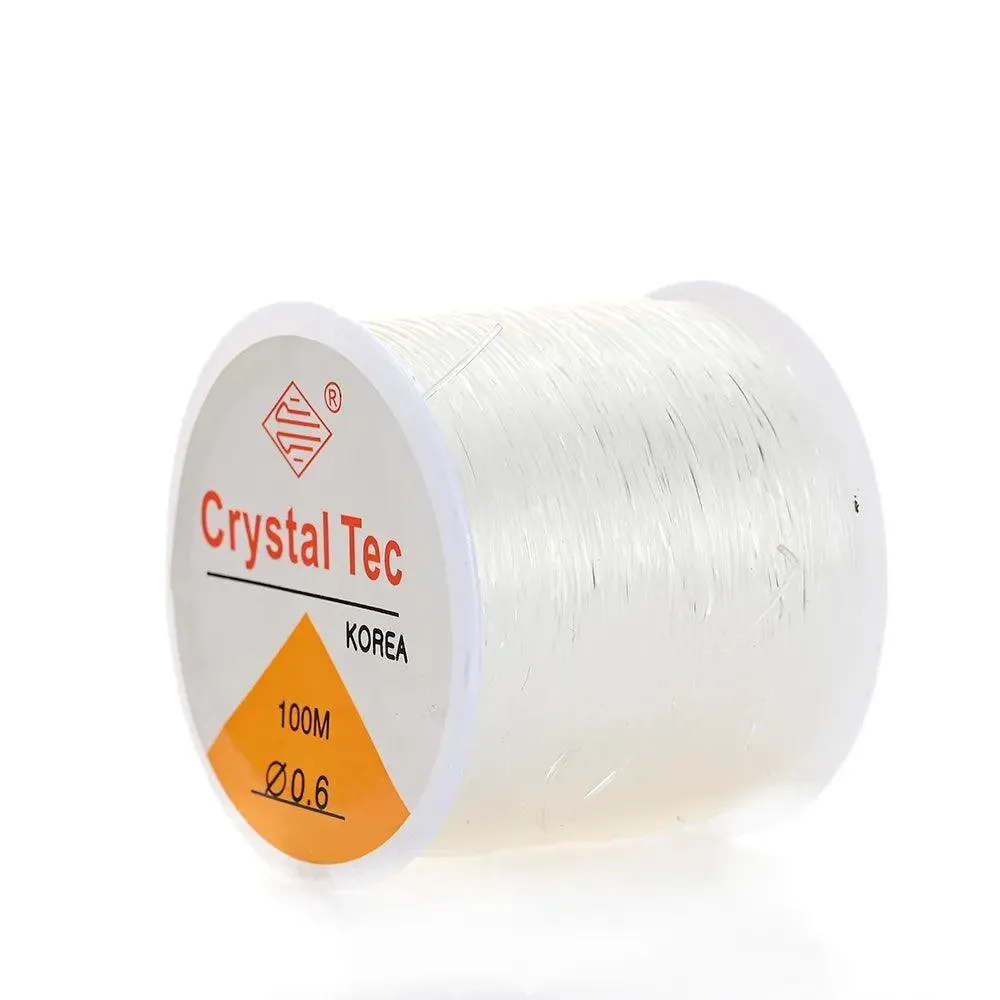 Crystal Clear Elastic Thread Jewelry Making Kit - Versatile for Bracelets & Necklaces