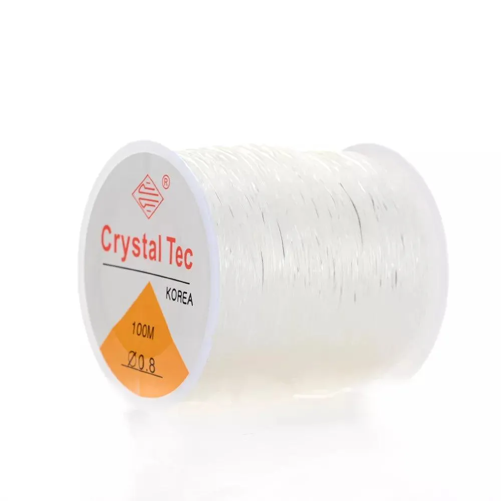 Crystal Clear Elastic Thread Jewelry Making Kit - Versatile for Bracelets & Necklaces