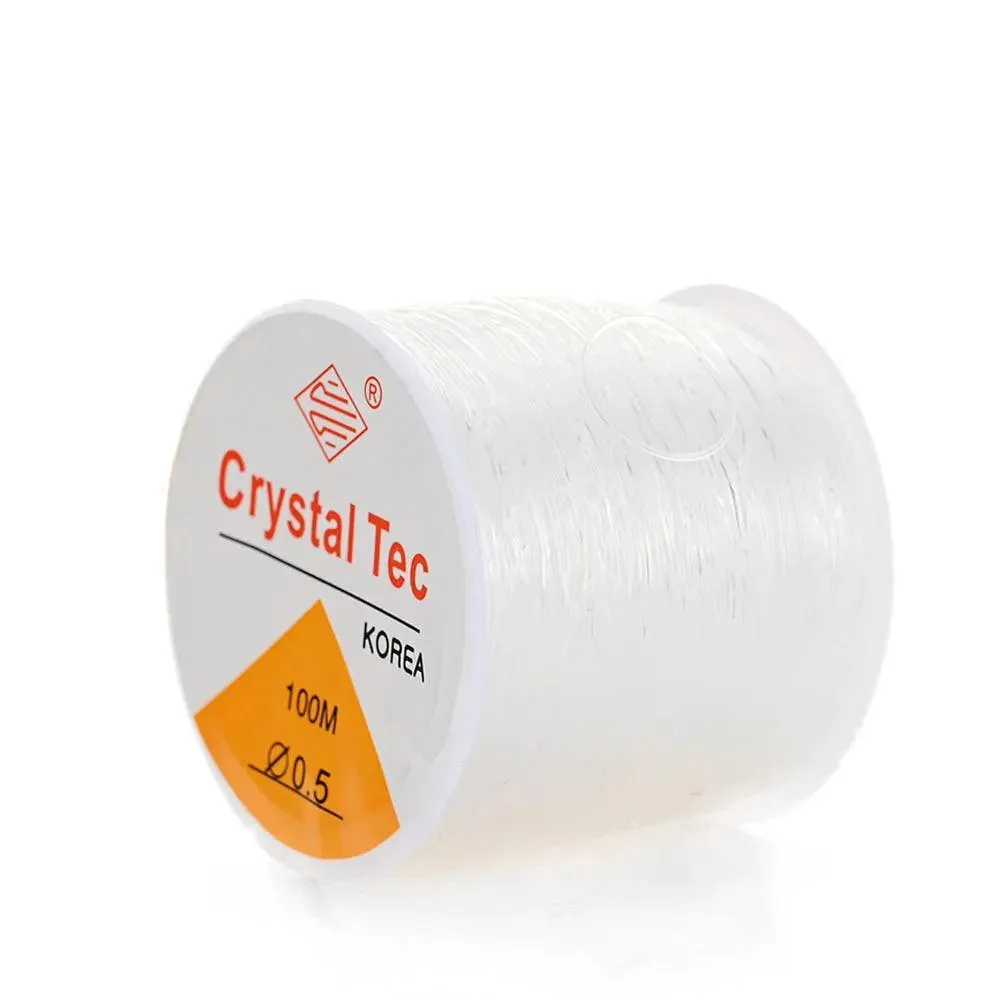 Crystal Clear Elastic Thread Jewelry Making Kit - Versatile for Bracelets & Necklaces