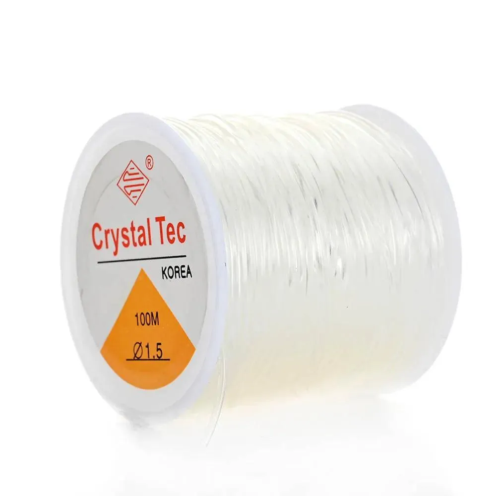 Crystal Clear Elastic Thread Jewelry Making Kit - Versatile for Bracelets & Necklaces