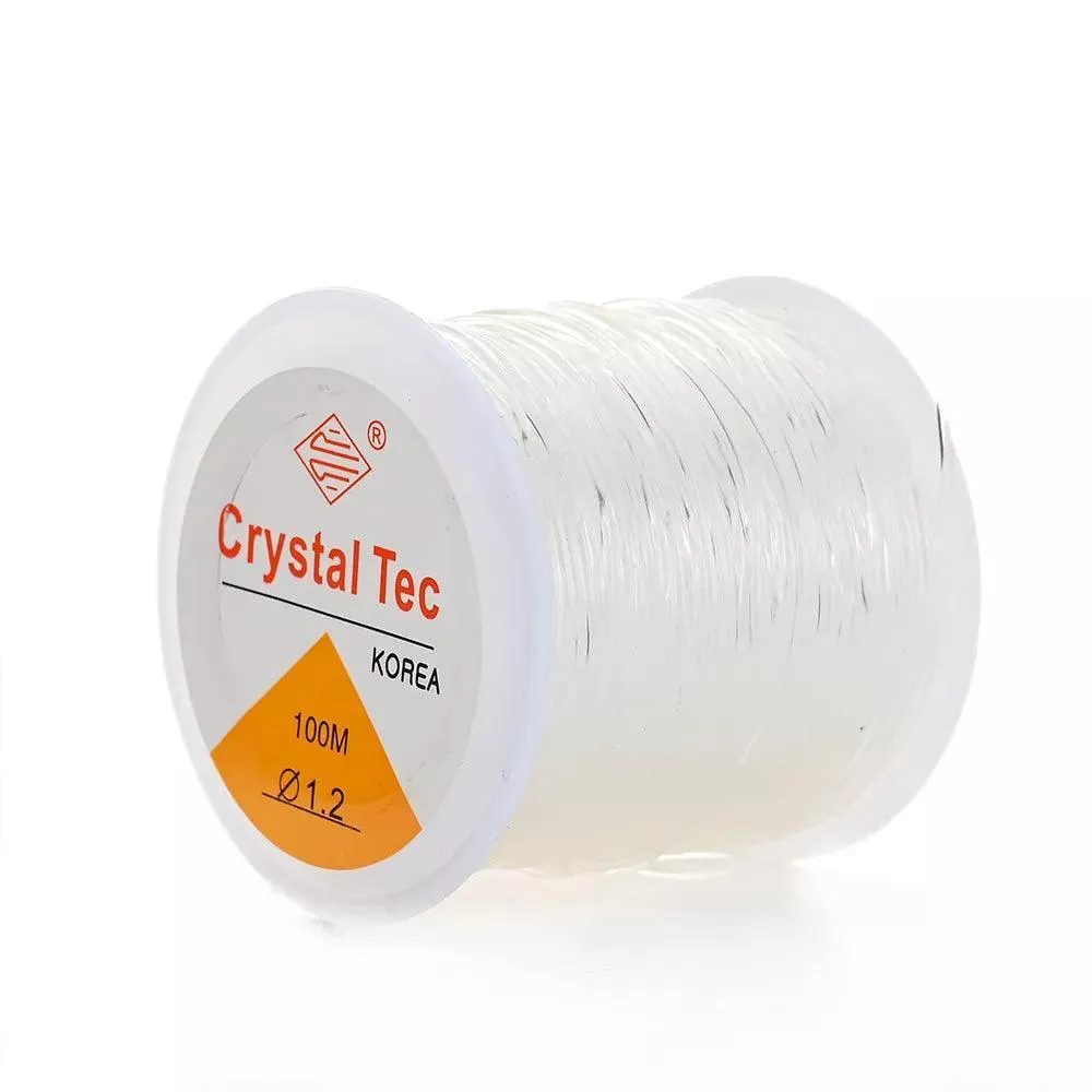 Crystal Clear Elastic Thread Jewelry Making Kit - Versatile for Bracelets & Necklaces