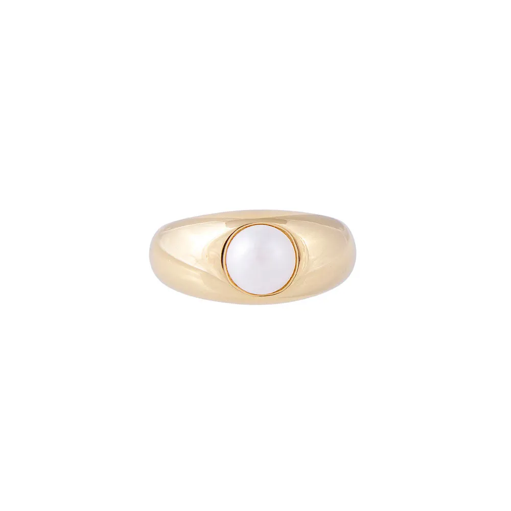 CRYSTAL PEARL DOME RING