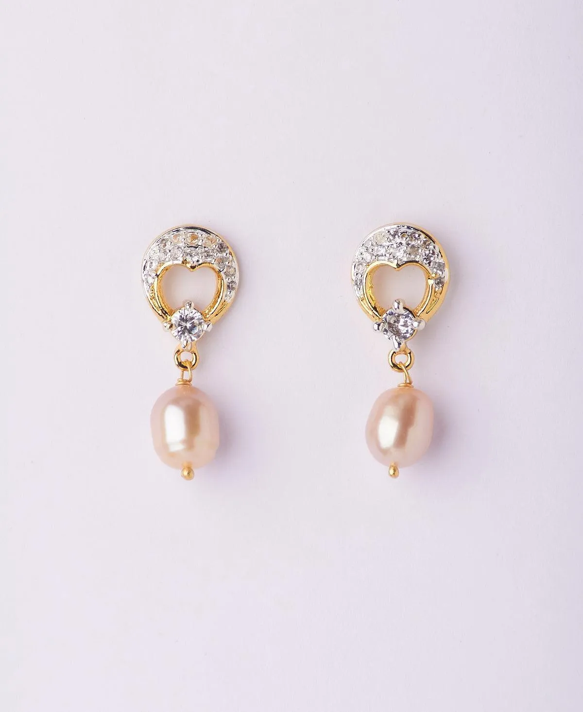 Delicate Stone Studded Pearl Hanging Earring