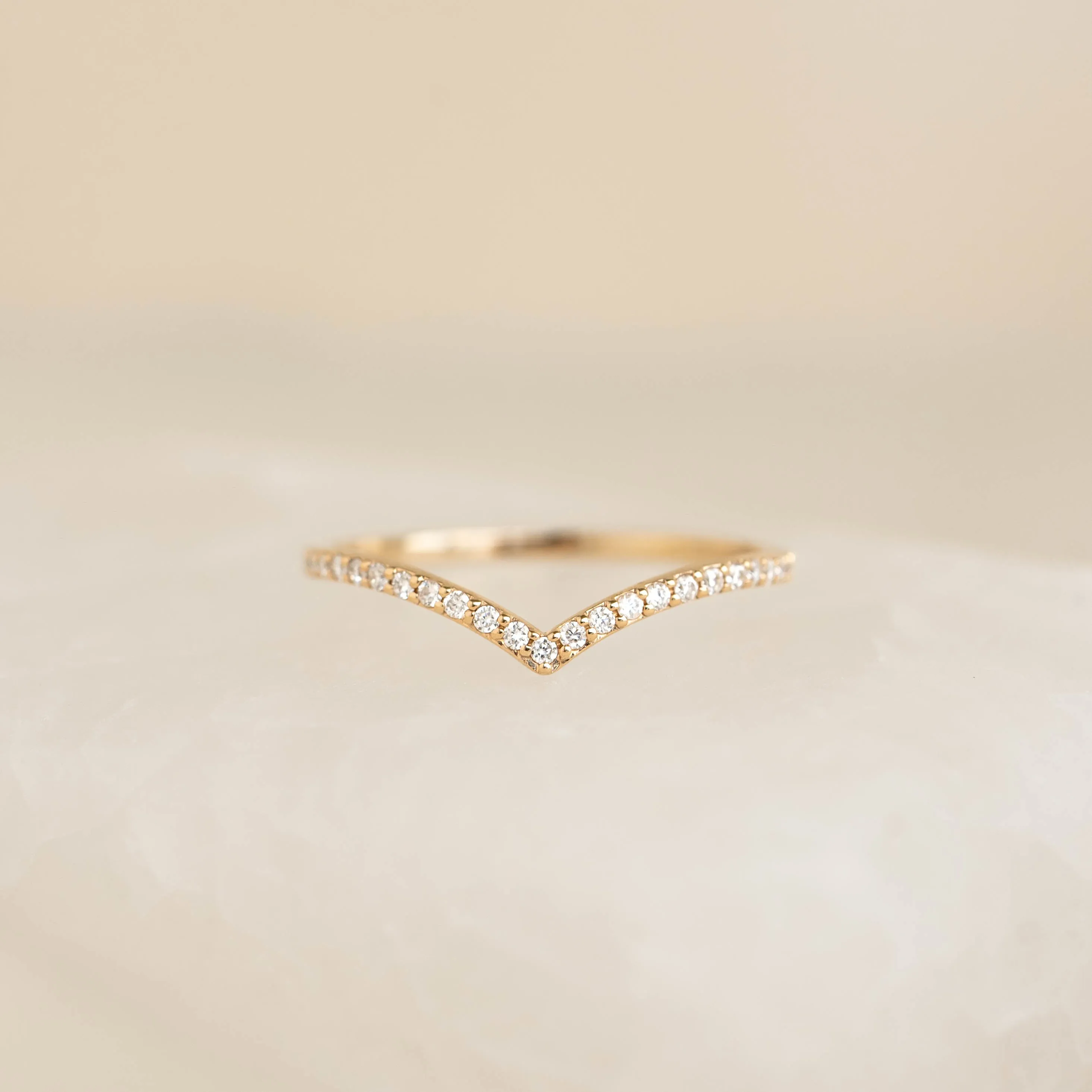 Diamond V Ring 14k Gold - Sanne