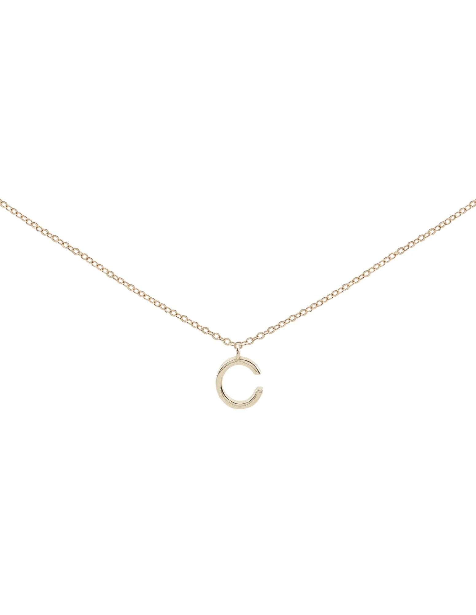 Elly Lou Timeless Initial Necklace - C- Silver