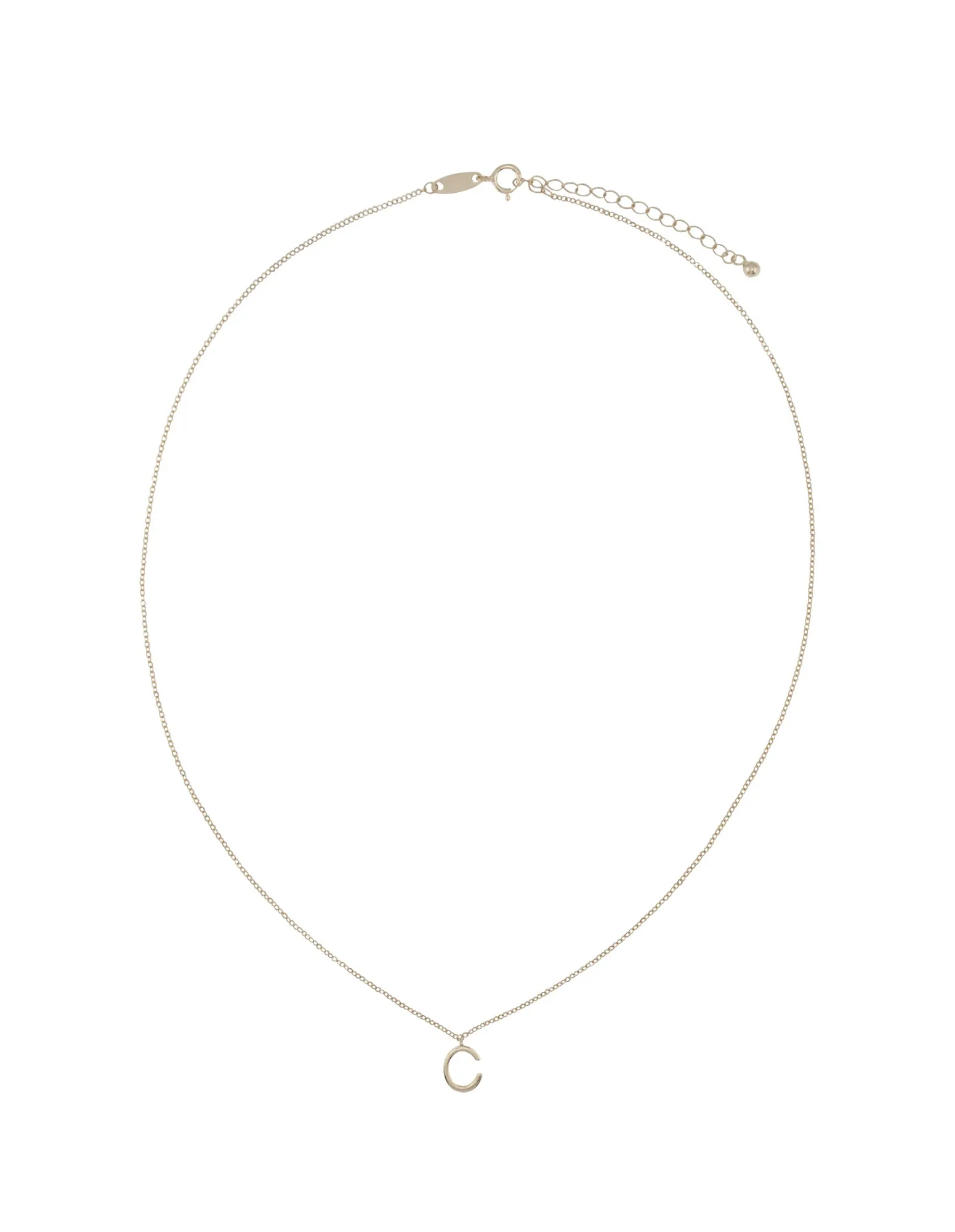 Elly Lou Timeless Initial Necklace - C- Silver