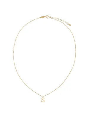 Elly Lou Timeless Initial Necklace - S- Gold