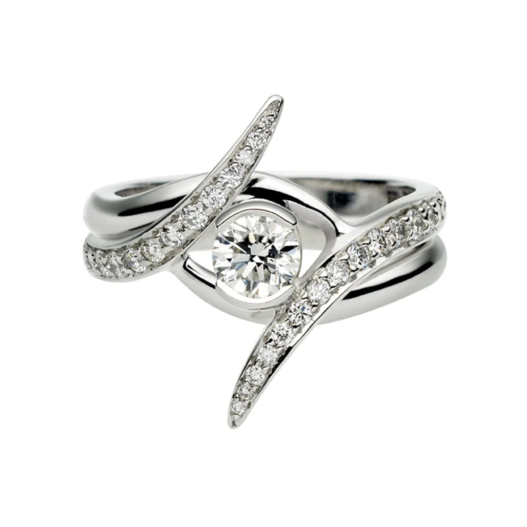 Entwined Ardour35 Wedding Ring - Platinum & 0.15ct Diamond