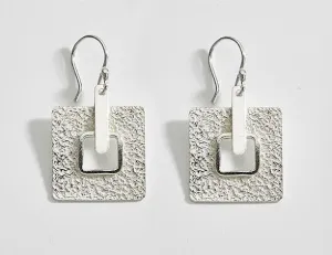 Geometric Textured Sterling Silver Earrings