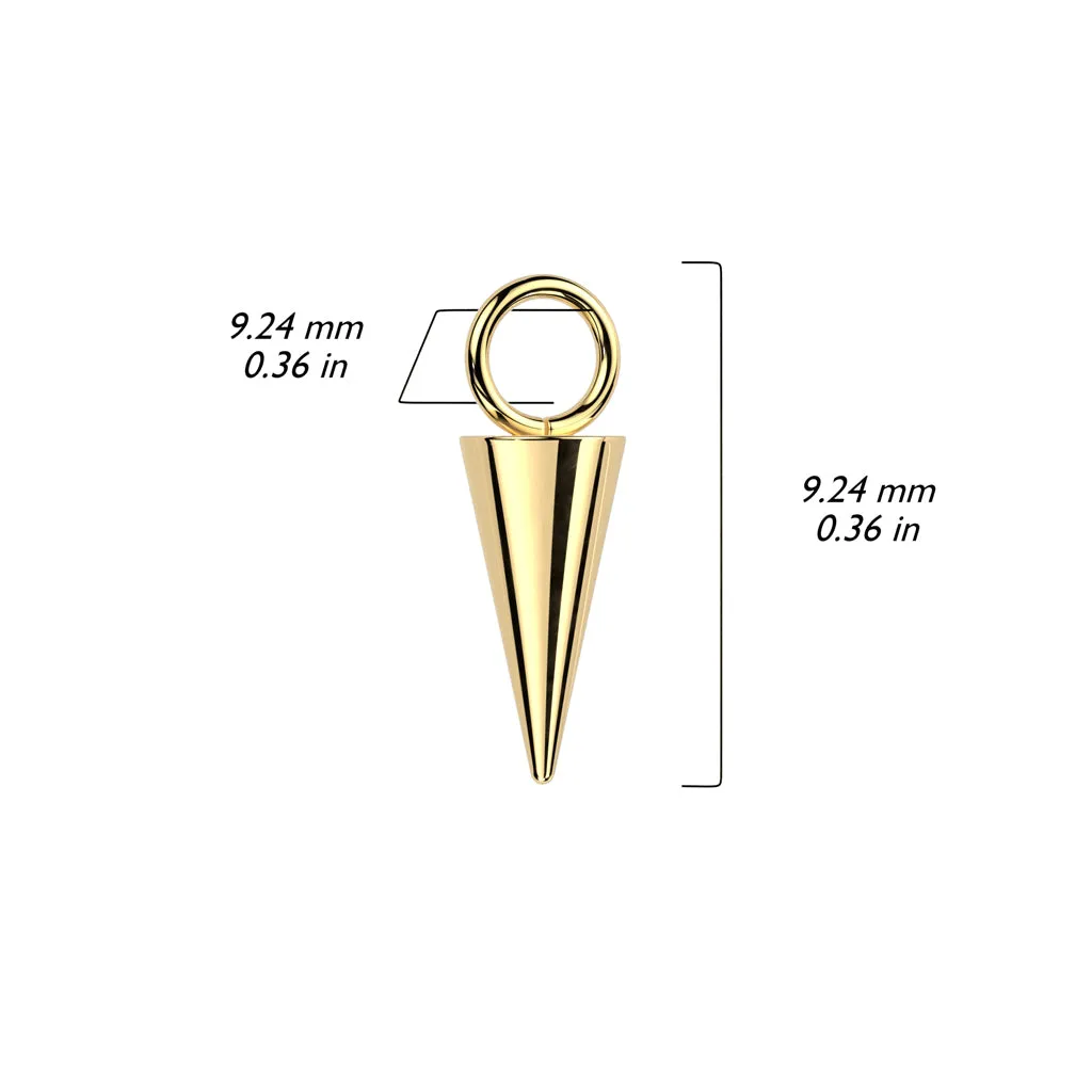 Gold Titanium Spike Body Jewellery Charm Attachment