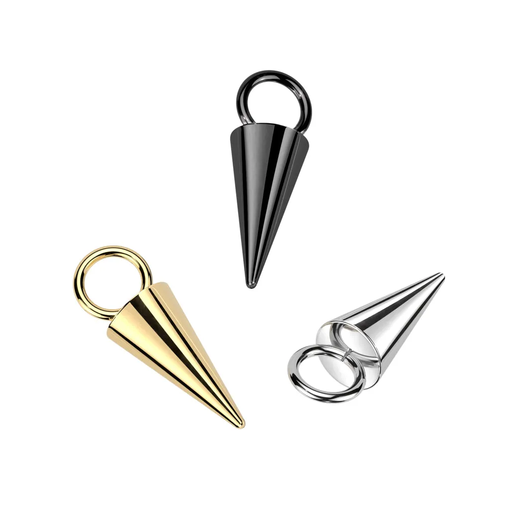 Gold Titanium Spike Body Jewellery Charm Attachment