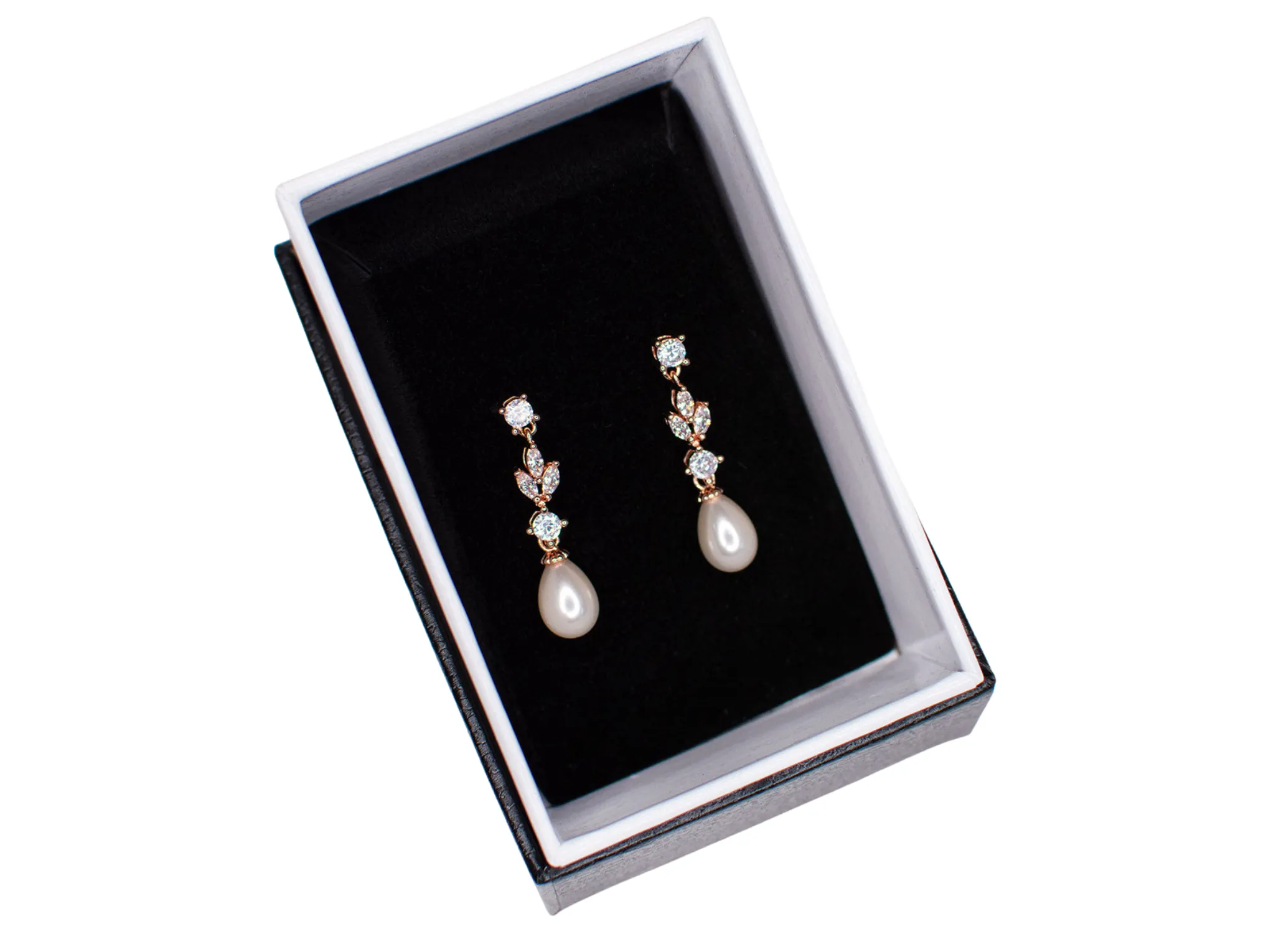 Hazel - Delicate Pearl Drop Bridal Earrings