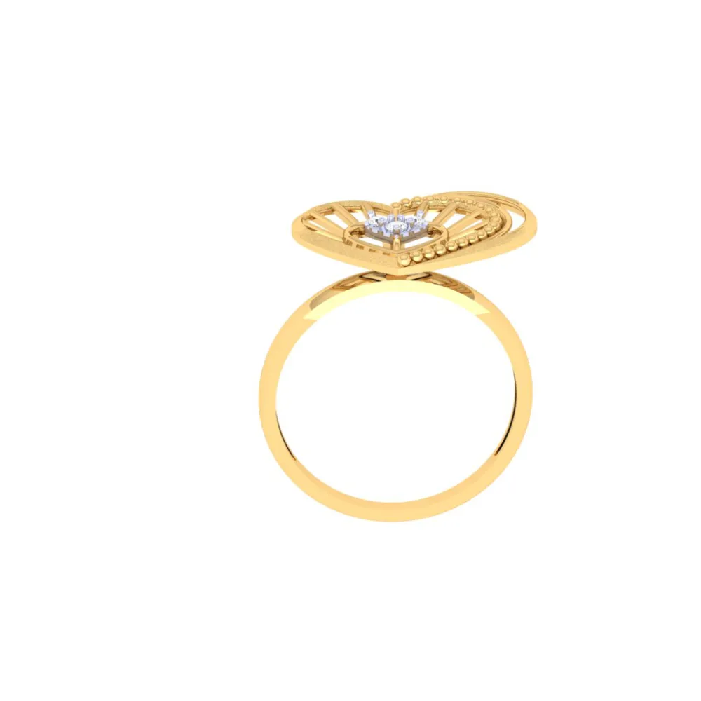 Heart Shaped Unique Gold Rings For Women