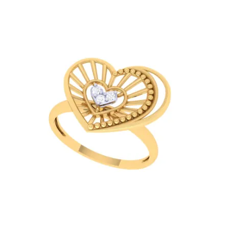 Heart Shaped Unique Gold Rings For Women