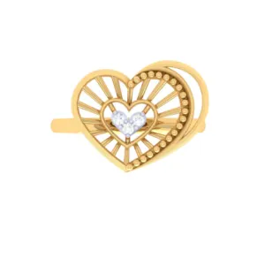 Heart Shaped Unique Gold Rings For Women