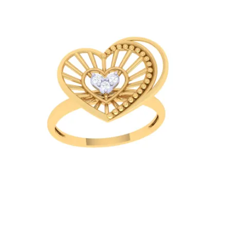 Heart Shaped Unique Gold Rings For Women