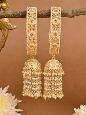 Kundan And Pearl Studded Hanging Bangles