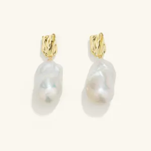 Large Baroque Pearl Drop Earrings