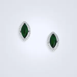 Little Navette Jadeite Diamond Earrings