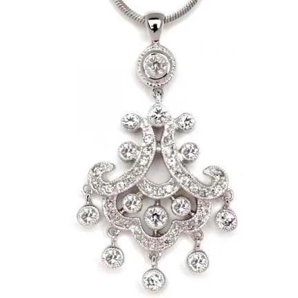 Mariah Cubic Zirconia Chandelier Pendant Necklace