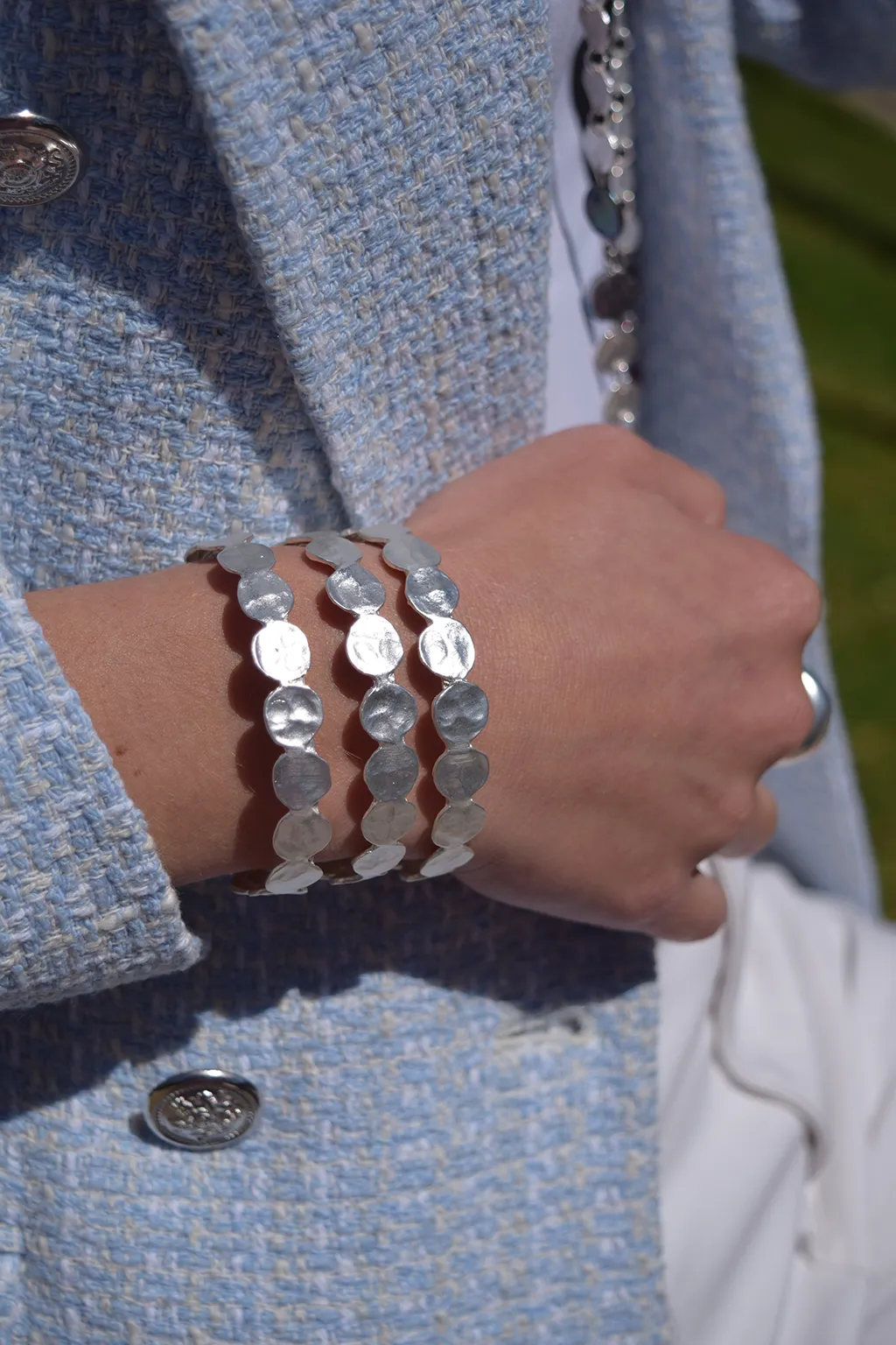 Mini coin cuff bracelet